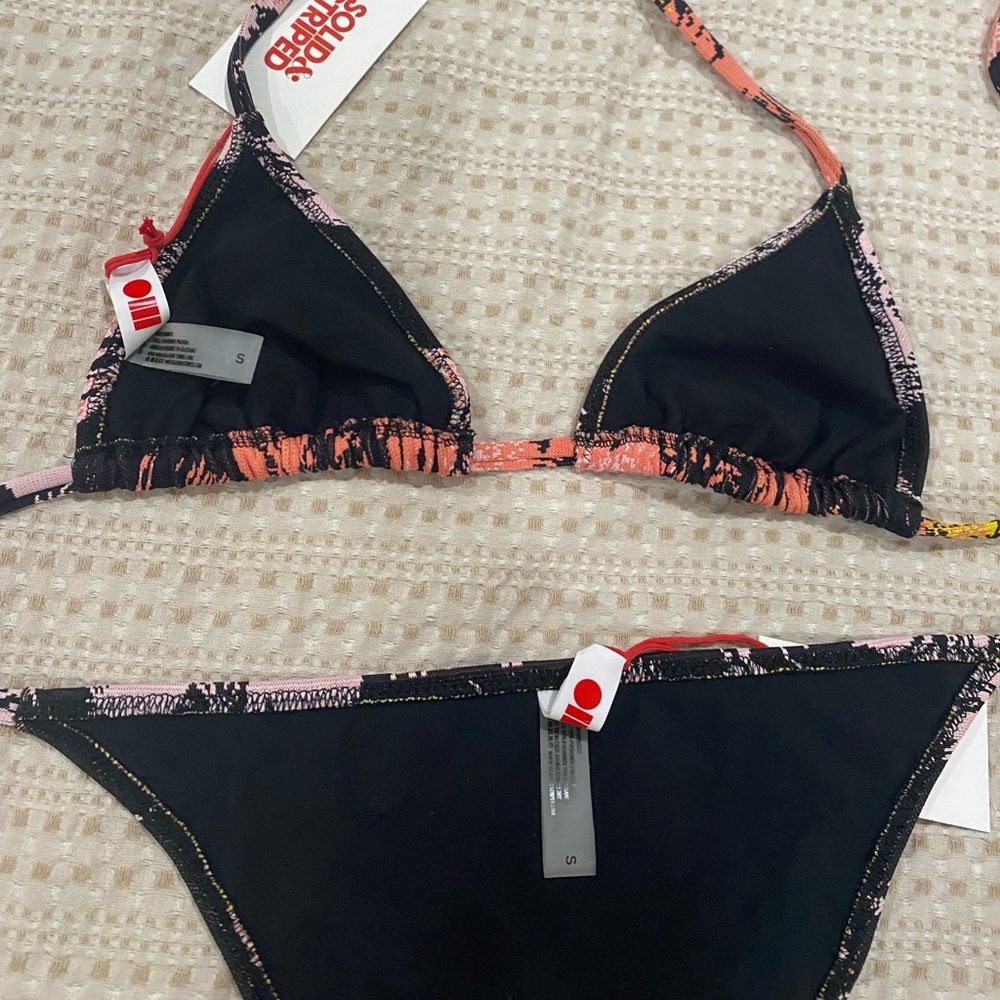 Solid And Striped Bikini Set Size S - image 5